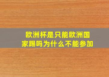 欧洲杯是只能欧洲国家踢吗为什么不能参加