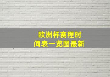 欧洲杯赛程时间表一览图最新