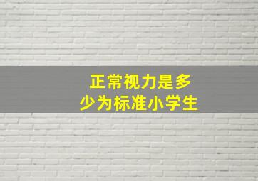 正常视力是多少为标准小学生