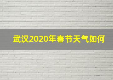 武汉2020年春节天气如何