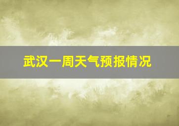 武汉一周天气预报情况