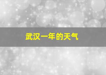 武汉一年的天气