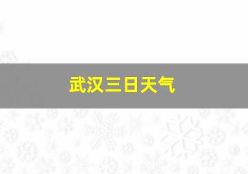 武汉三日天气