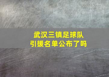 武汉三镇足球队引援名单公布了吗