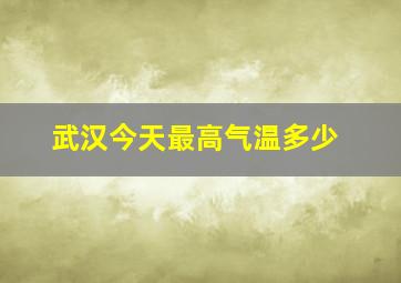 武汉今天最高气温多少