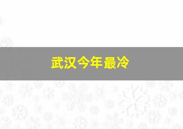 武汉今年最冷