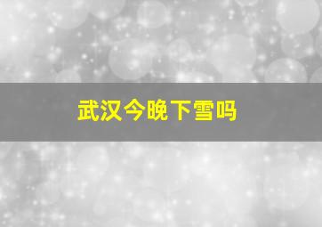 武汉今晚下雪吗