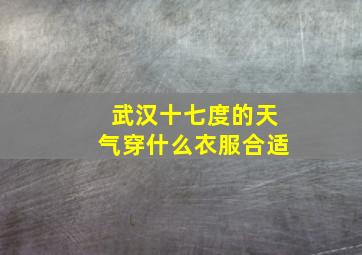 武汉十七度的天气穿什么衣服合适