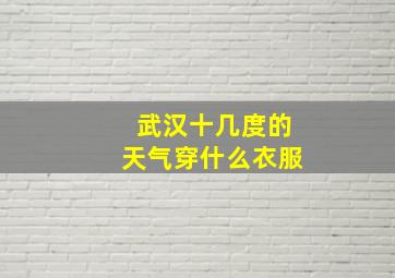 武汉十几度的天气穿什么衣服