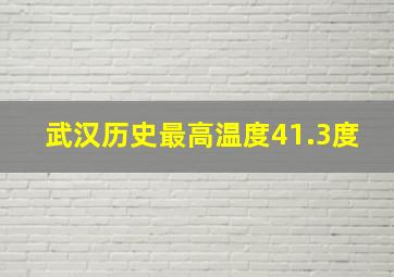 武汉历史最高温度41.3度