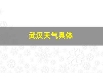 武汉天气具体