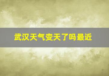 武汉天气变天了吗最近