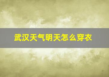 武汉天气明天怎么穿衣