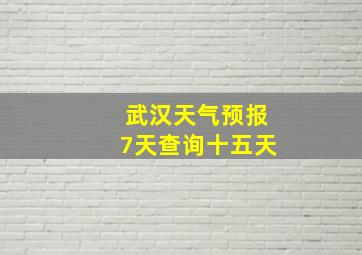 武汉天气预报7天查询十五天