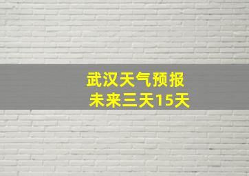 武汉天气预报未来三天15天