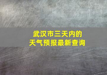 武汉市三天内的天气预报最新查询