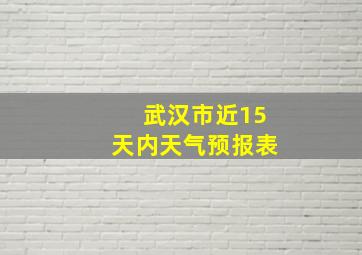 武汉市近15天内天气预报表