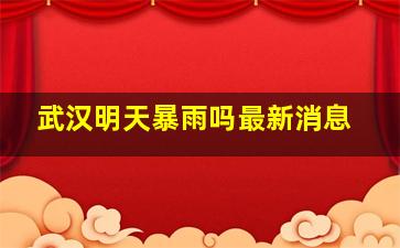 武汉明天暴雨吗最新消息