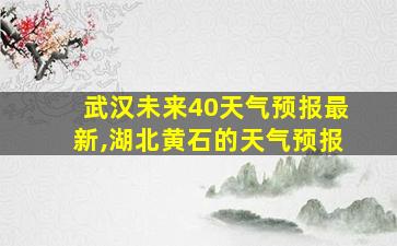 武汉未来40天气预报最新,湖北黄石的天气预报