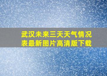 武汉未来三天天气情况表最新图片高清版下载