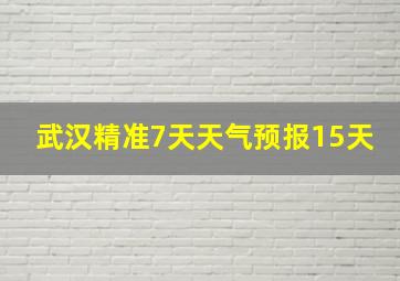 武汉精准7天天气预报15天