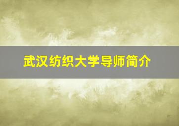 武汉纺织大学导师简介