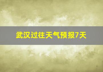 武汉过往天气预报7天