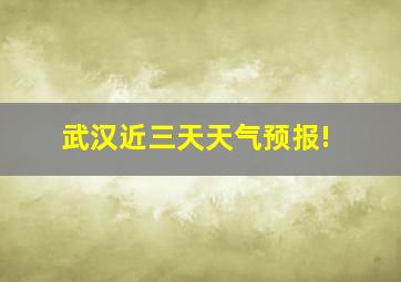 武汉近三天天气预报!