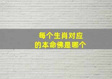 每个生肖对应的本命佛是哪个