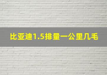 比亚迪1.5排量一公里几毛