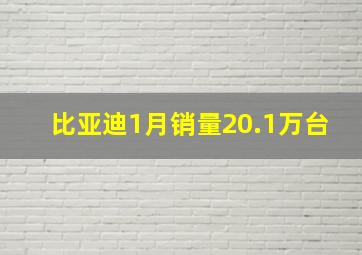 比亚迪1月销量20.1万台