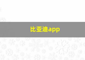 比亚迪app