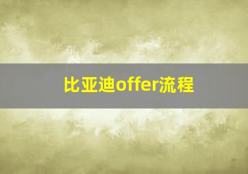 比亚迪offer流程