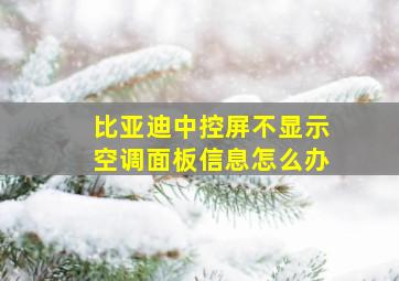 比亚迪中控屏不显示空调面板信息怎么办