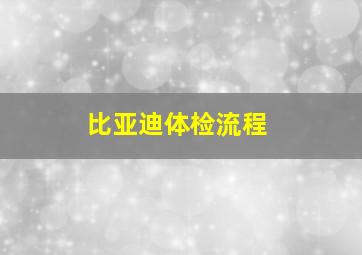 比亚迪体检流程