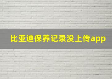 比亚迪保养记录没上传app