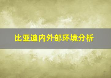 比亚迪内外部环境分析