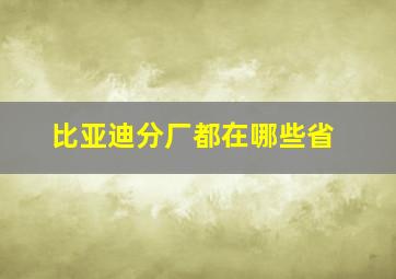 比亚迪分厂都在哪些省