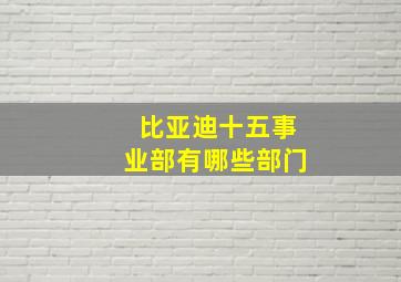 比亚迪十五事业部有哪些部门