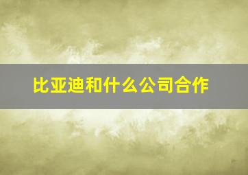 比亚迪和什么公司合作