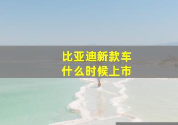 比亚迪新款车什么时候上市