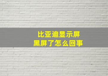 比亚迪显示屏黑屏了怎么回事