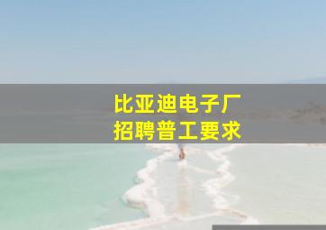 比亚迪电子厂招聘普工要求