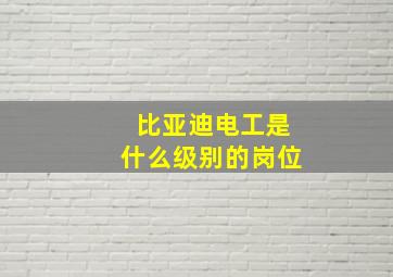 比亚迪电工是什么级别的岗位