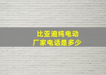 比亚迪纯电动厂家电话是多少