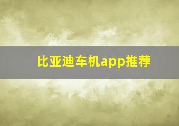 比亚迪车机app推荐