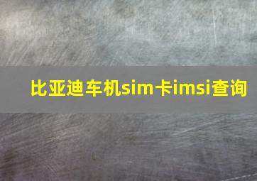 比亚迪车机sim卡imsi查询