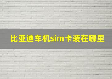 比亚迪车机sim卡装在哪里