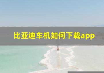 比亚迪车机如何下载app