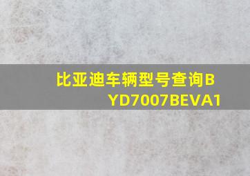 比亚迪车辆型号查询BYD7007BEVA1